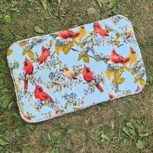 NEW! Cardinal Birds Pet Mat - Small - 3 Layers, Fleece + Sherpa | Dog Cat Baby